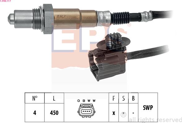 EPS 1.998.117 - Sonda lambda www.autoricambit.com