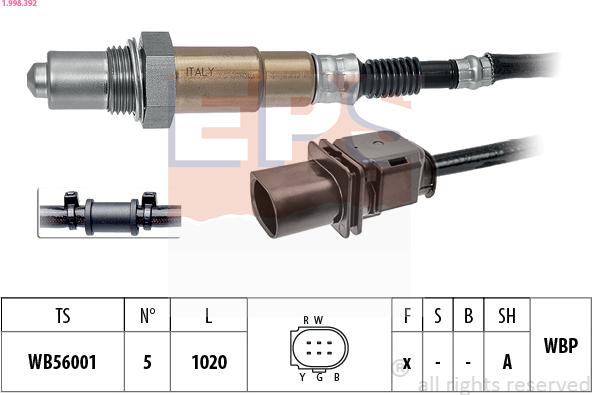 EPS 1.998.392 - Sonda lambda www.autoricambit.com