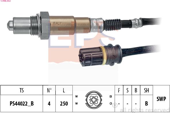 EPS 1.998.352 - Sonda lambda www.autoricambit.com