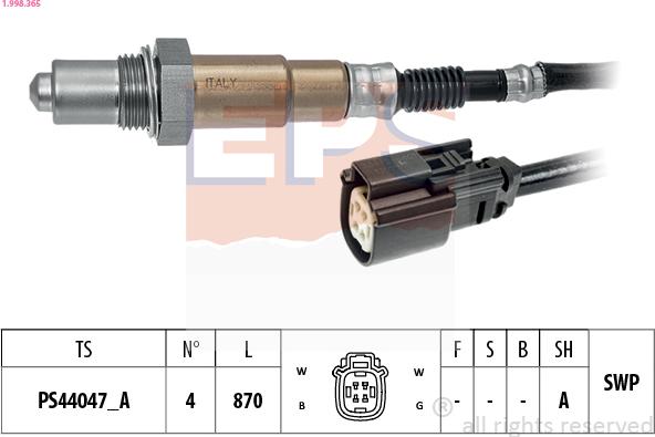 EPS 1.998.365 - Sonda lambda www.autoricambit.com