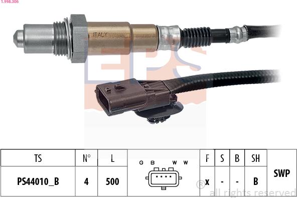 EPS 1.998.306 - Sonda lambda www.autoricambit.com