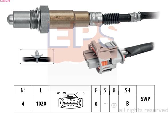 EPS 1.998.378 - Sonda lambda www.autoricambit.com