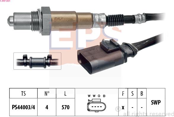 EPS 1.997.931 - Sonda lambda www.autoricambit.com