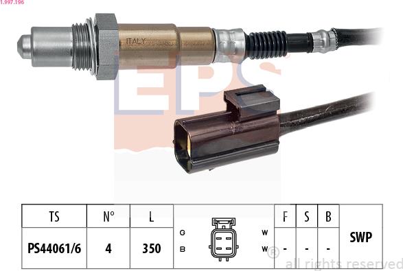 EPS 1.997.196 - Sonda lambda www.autoricambit.com