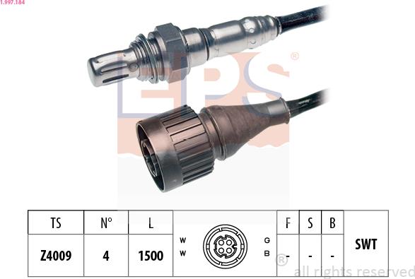 EPS 1.997.184 - Sonda lambda www.autoricambit.com