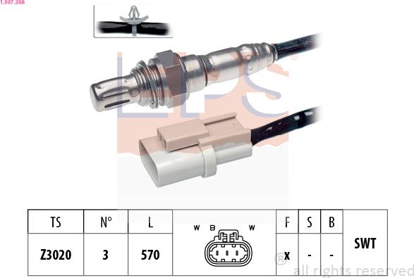 EPS 1.997.398 - Sonda lambda www.autoricambit.com