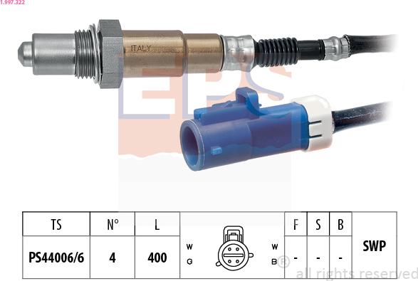 EPS 1.997.322 - Sonda lambda www.autoricambit.com