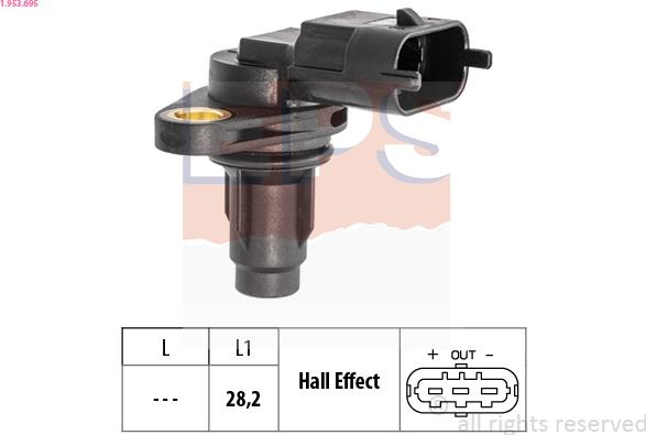 EPS 1.953.695 - Sensore, Posizione albero a camme www.autoricambit.com