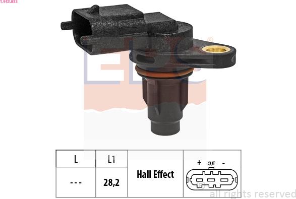 EPS 1.953.833 - Sensore, Posizione albero a camme www.autoricambit.com