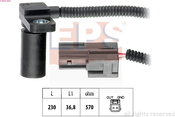 EPS 1.953.233 - Sensore n° giri, Cambio automatico www.autoricambit.com