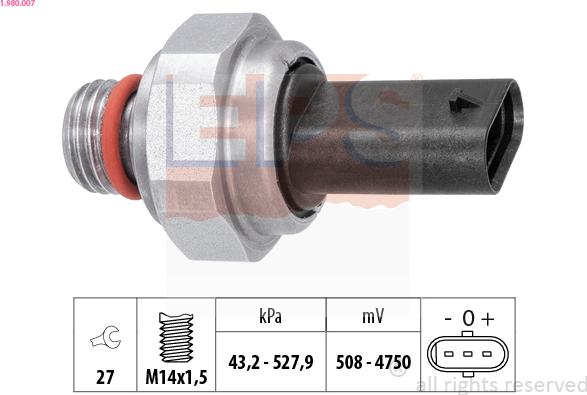 EPS 1.980.007 - Sensore, Pressione gas scarico www.autoricambit.com