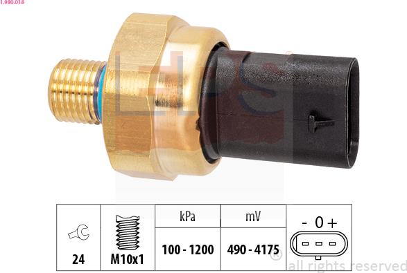 EPS 1.980.018 - Sensore, Pressione olio www.autoricambit.com