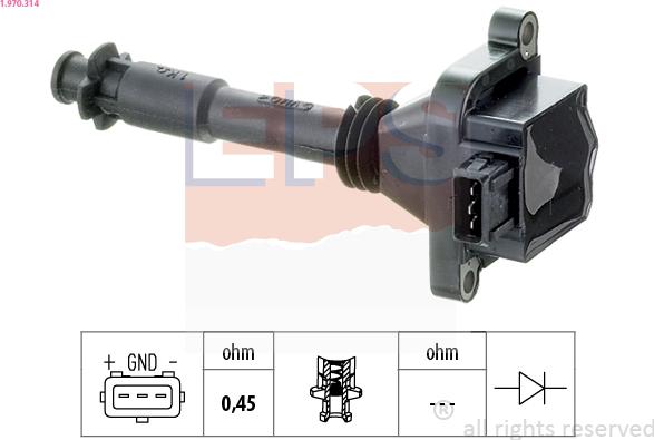 EPS 1.970.314 - Bobina d'accensione www.autoricambit.com