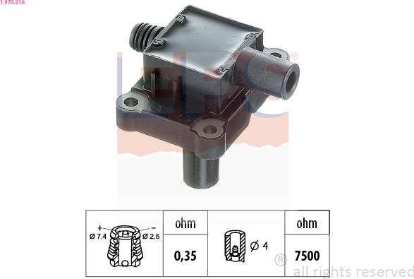 EPS 1.970.316 - Bobina d'accensione www.autoricambit.com