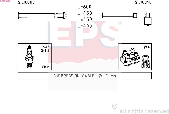 EPS 1.499.230 - Kit cavi accensione www.autoricambit.com