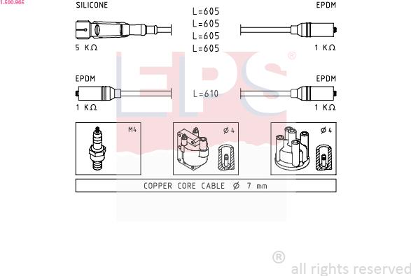 EPS 1.500.965 - Kit cavi accensione www.autoricambit.com