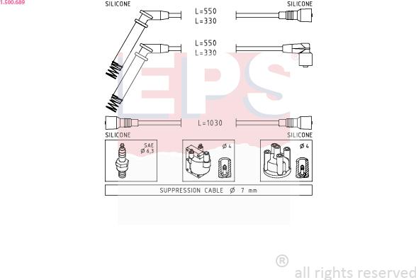 EPS 1.500.689 - Kit cavi accensione www.autoricambit.com