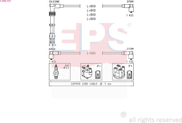 EPS 1.500.737 - Kit cavi accensione www.autoricambit.com