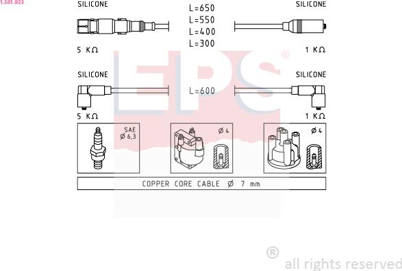 EPS 1.501.933 - Kit cavi accensione www.autoricambit.com