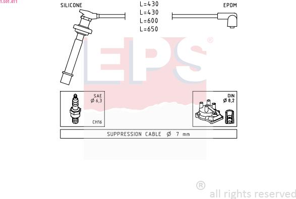 EPS 1.501.411 - Kit cavi accensione www.autoricambit.com