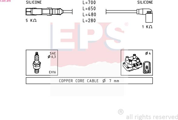 EPS 1.501.479 - Kit cavi accensione www.autoricambit.com