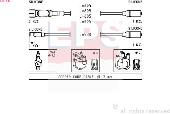 EPS 1.501.549 - Kit cavi accensione www.autoricambit.com