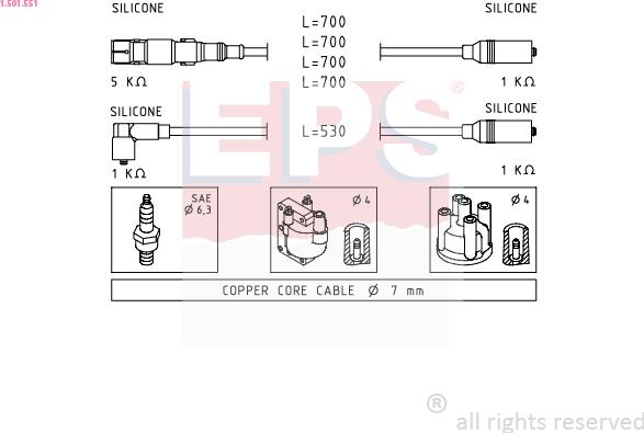 EPS 1.501.551 - Kit cavi accensione www.autoricambit.com