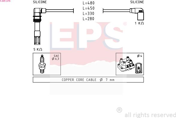 EPS 1.501.575 - Kit cavi accensione www.autoricambit.com