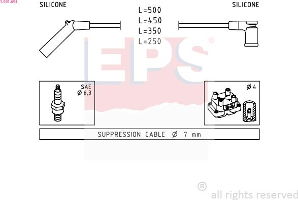 EPS 1.501.691 - Kit cavi accensione www.autoricambit.com