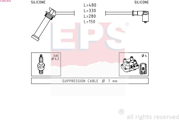 EPS 1.501.614 - Kit cavi accensione www.autoricambit.com