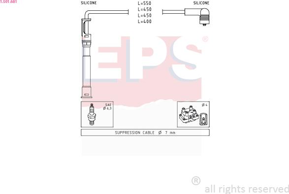 EPS 1.501.681 - Kit cavi accensione www.autoricambit.com