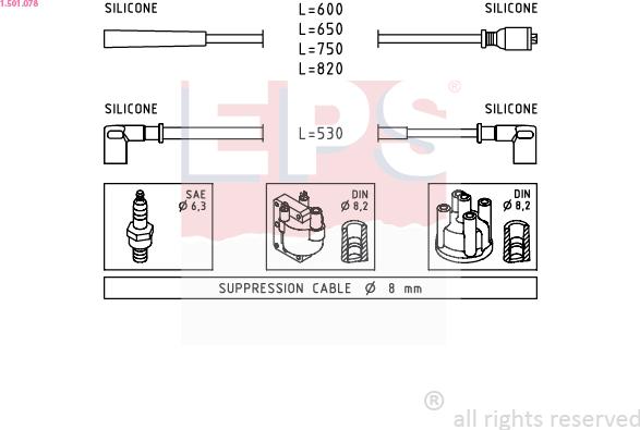 EPS 1.501.078 - Kit cavi accensione www.autoricambit.com