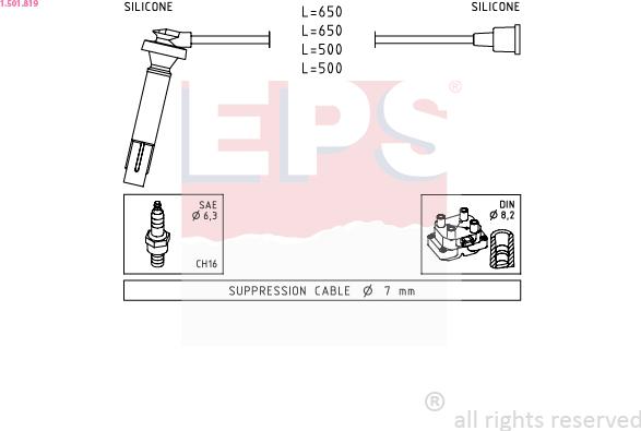 EPS 1.501.819 - Kit cavi accensione www.autoricambit.com