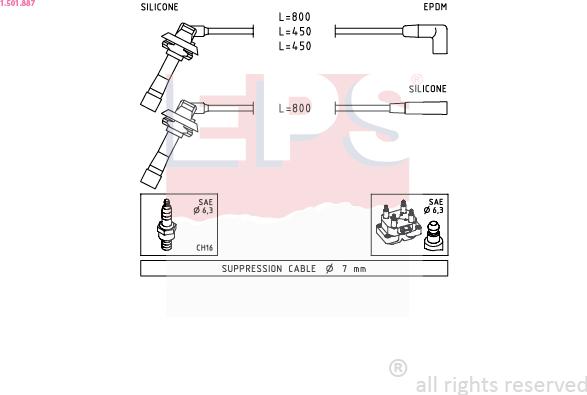 EPS 1.501.887 - Kit cavi accensione www.autoricambit.com