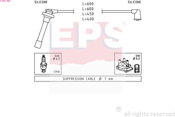 EPS 1.501.702 - Kit cavi accensione www.autoricambit.com