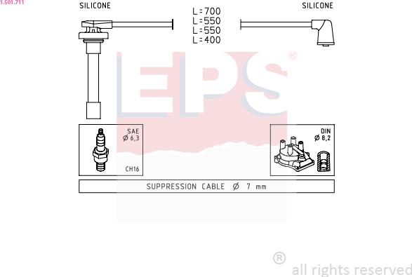 EPS 1.501.711 - Kit cavi accensione www.autoricambit.com