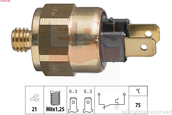 EPS 1.840.046 - Sensore, Temperatura refrigerante www.autoricambit.com