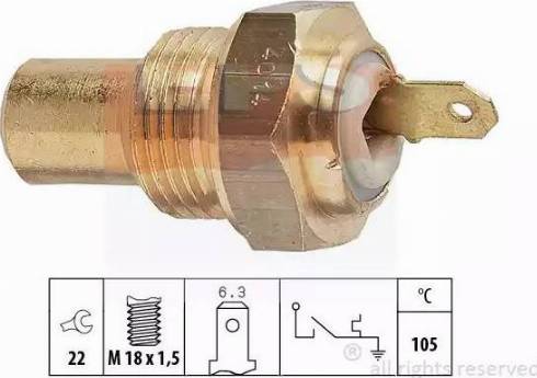 EPS 1.840.014 - Sensore, Temperatura refrigerante www.autoricambit.com