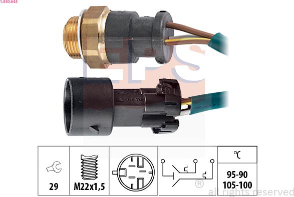 EPS 1.850.644 - Termostato, ventola del radiatore / climatizzatore www.autoricambit.com