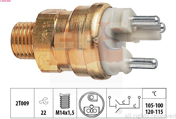 EPS 1.850.659 - Termostato, ventola del radiatore / climatizzatore www.autoricambit.com