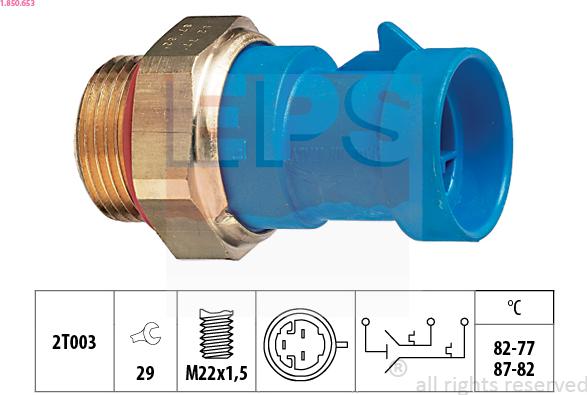 EPS 1.850.653 - Termostato, ventola del radiatore / climatizzatore www.autoricambit.com