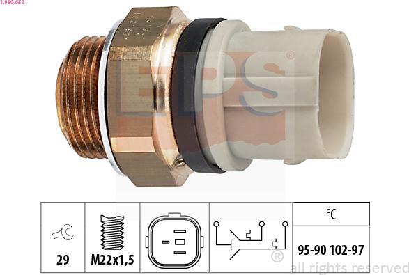 EPS 1.850.652 - Termostato, ventola del radiatore / climatizzatore www.autoricambit.com