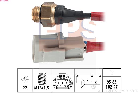 EPS 1.850.665 - Termostato, ventola del radiatore / climatizzatore www.autoricambit.com