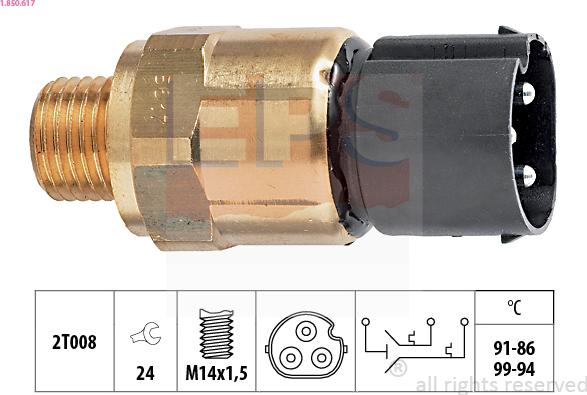 EPS 1.850.617 - Termostato, ventola del radiatore / climatizzatore www.autoricambit.com