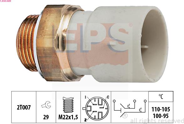 EPS 1.850.689 - Termostato, ventola del radiatore / climatizzatore www.autoricambit.com