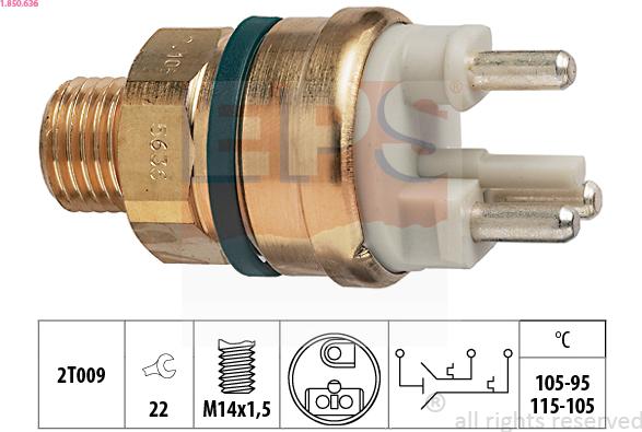 EPS 1.850.636 - Termostato, ventola del radiatore / climatizzatore www.autoricambit.com