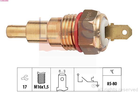 EPS 1.850.068 - Termostato, ventola del radiatore / climatizzatore www.autoricambit.com