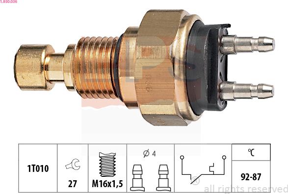 EPS 1.850.036 - Termostato, ventola del radiatore / climatizzatore www.autoricambit.com