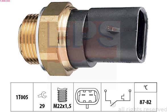 EPS 1.850.102 - Termostato, ventola del radiatore / climatizzatore www.autoricambit.com