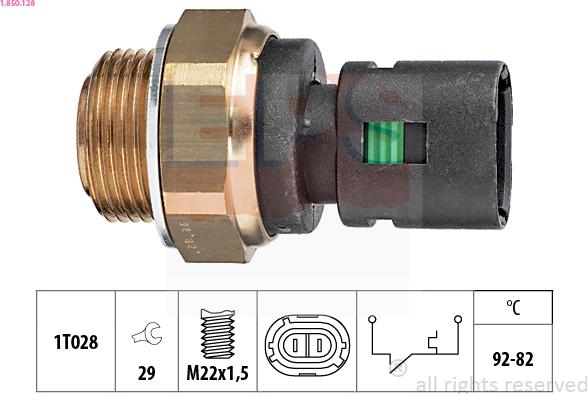 EPS 1.850.128 - Termostato, ventola del radiatore / climatizzatore www.autoricambit.com